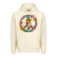 Sandshell floral peace sign with gemstone Premium Hoodie - Artiststas
