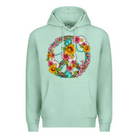 Seafoam floral peace sign with gemstone Premium Hoodie - Artiststas