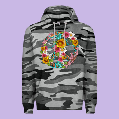Floral Peace Sign With Gemstone Premium Hoodie Designed By Artiststas