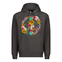 Smoke floral peace sign with gemstone Premium Hoodie - Artiststas