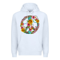 White floral peace sign with gemstone Premium Hoodie - Artiststas