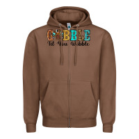 Chestnut gobble til you wobble thanksgiving turkey Zipper Hoodie - RanaPortraitStore