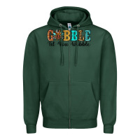 Sports Green gobble til you wobble thanksgiving turkey Zipper Hoodie - RanaPortraitStore