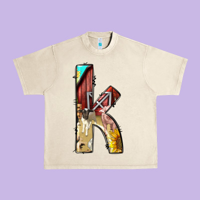 Farm Life Alphabet Lowercase Letters K Urban Heavy Tee Designed By Bundleandbundleshop