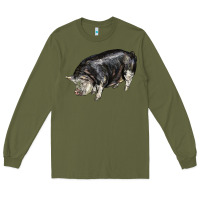 Army Green poland china pig Long Sleeve Tee - LillyAllenDesigns