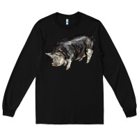 Black poland china pig Long Sleeve Tee - LillyAllenDesigns