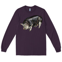 Plum poland china pig Long Sleeve Tee - LillyAllenDesigns