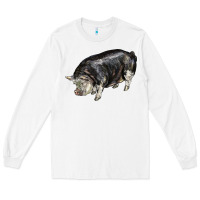 White poland china pig Long Sleeve Tee - LillyAllenDesigns