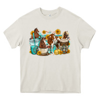 Cream horses coffee cups Heavy Core Tee - OliviaCreatesArt