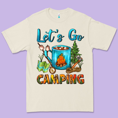 Let's Go Camping Coffee Mug Premium Tee Designed By Fadigitalartstudio