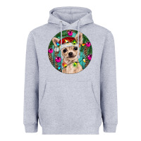 Heather Grey Christmas Chihuahua Heavyweight Hoodie - RanaPortraitStore
