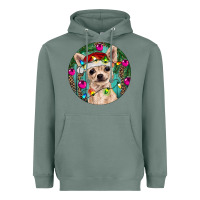 Sage Christmas Chihuahua Heavyweight Hoodie - RanaPortraitStore