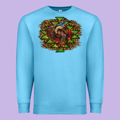 Western Christmas Rodeo Distressed Premium Sweatshirt Designed By Ranaportraitstore