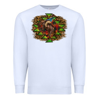 White Western Christmas Rodeo Distressed Premium Sweatshirt - RanaPortraitStore