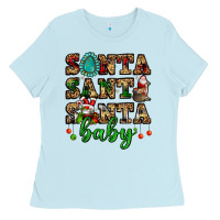 Baby Blue santa santa santa baby Ladies Tee - FaDigitalArtStudio