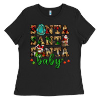 Black santa santa santa baby Ladies Tee - FaDigitalArtStudio