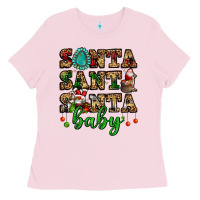 Bubblegum Pink santa santa santa baby Ladies Tee - FaDigitalArtStudio