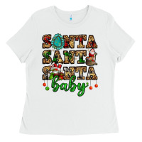 White santa santa santa baby Ladies Tee - FaDigitalArtStudio