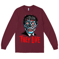Burgundy they live Long Sleeve Tee - DesigneFamous