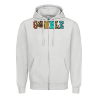 Dove Grey gobble thanksgiving turkey Zipper Hoodie - RanaPortraitStore