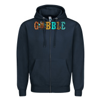 Navy gobble thanksgiving turkey Zipper Hoodie - RanaPortraitStore