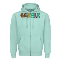 Seafoam gobble thanksgiving turkey Zipper Hoodie - RanaPortraitStore