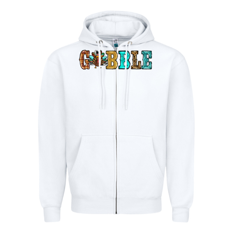 Gobble Thanksgiving Turkey Zipper Hoodie by RanaPortraitStore | Teevron