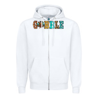 White gobble thanksgiving turkey Zipper Hoodie - RanaPortraitStore