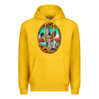 Lemon cowhide serape and sunflower cactus Premium Hoodie - Jasminsmagicworld