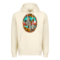 Sandshell cowhide serape and sunflower cactus Premium Hoodie - Jasminsmagicworld