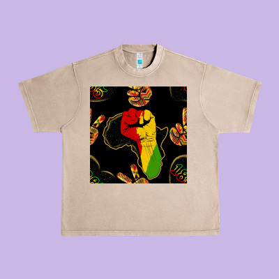 African Freedom Seamless Pattern Urban Heavy Tee Designed By Bundleandbundleshop
