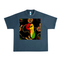 Midnight Navy African Freedom Seamless Pattern Urban Heavy Tee - BundleAndBundleShop