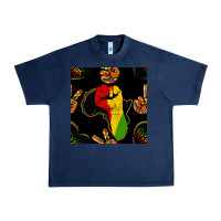 Navy African Freedom Seamless Pattern Urban Heavy Tee - BundleAndBundleShop