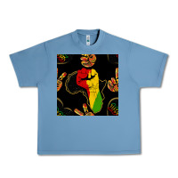 Pebble Blue African Freedom Seamless Pattern Urban Heavy Tee - BundleAndBundleShop