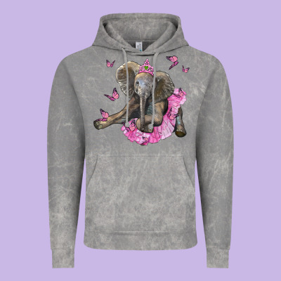 Baby Elephant With Tutu Vintage Hoodie Designed By Lillyallendesigns