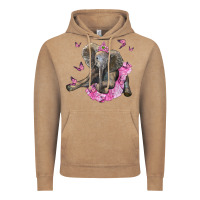 Vintage Coffee baby elephant with tutu Vintage Hoodie - LillyAllenDesigns