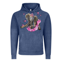 Vintage Denim baby elephant with tutu Vintage Hoodie - LillyAllenDesigns