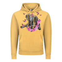 Vintage Mustard baby elephant with tutu Vintage Hoodie - LillyAllenDesigns