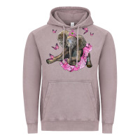 Vintage Zinc baby elephant with tutu Vintage Hoodie - LillyAllenDesigns