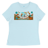 Baby Blue i think i love fall most of all libbey glass Ladies Tee - BundleAndBundleShop