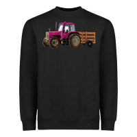 Black Pink Farm Tractor Heavyweight Sweatshirt - RanaPortraitStore