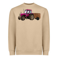 Mushroom Pink Farm Tractor Heavyweight Sweatshirt - RanaPortraitStore