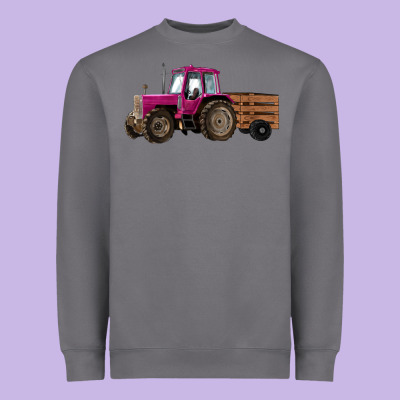 Pink Farm Tractor Heavyweight Sweatshirt Designed By Ranaportraitstore