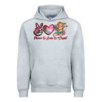 Heather Grey peace love cupid Urban Hoodie - RanaPortraitStore
