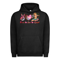 Pigment Black peace love cupid Urban Hoodie - RanaPortraitStore