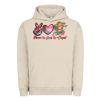 Pigment French Oak peace love cupid Urban Hoodie - RanaPortraitStore