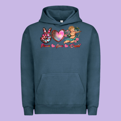 Peace Love Cupid Urban Hoodie Designed By Ranaportraitstore