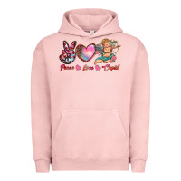 Pigment Salmon peace love cupid Urban Hoodie - RanaPortraitStore