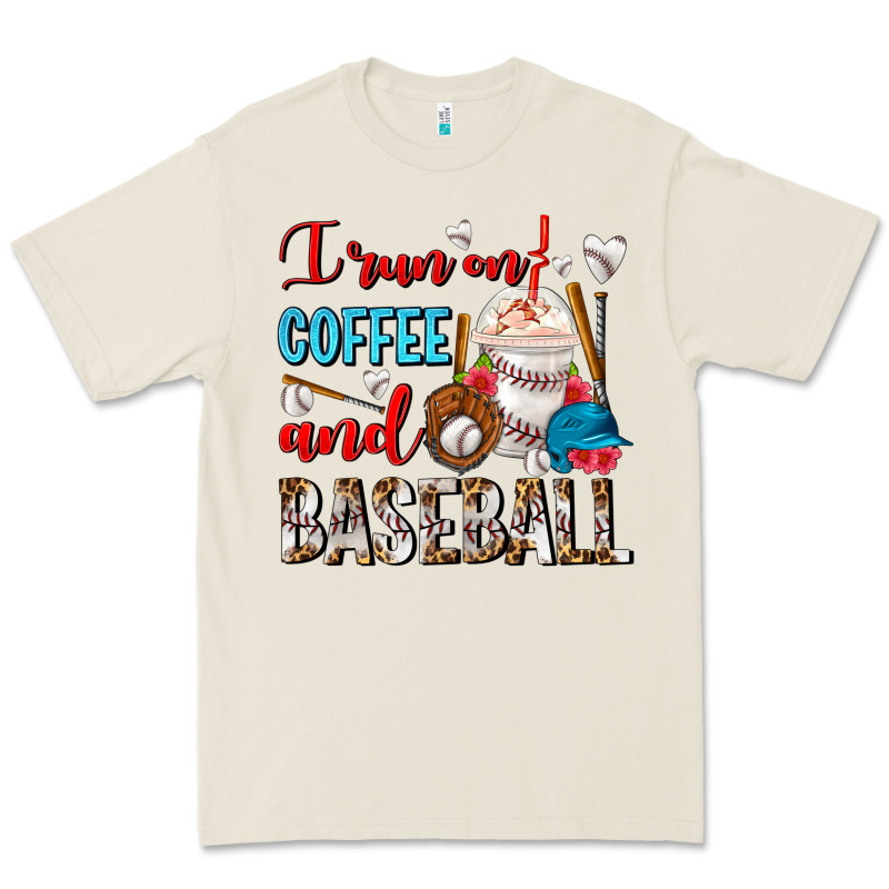 I Run On Coffee And Baseball Frappe Premium Tee by FaDigitalArtStudio | Teevron