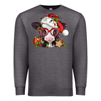 Charcoal Heather Christmas baby cow Premium Sweatshirt - Jasminsmagicworld